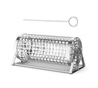 EffiFish Panier de gril roulant en acier inoxydable pour barbecue avec couvercle verrouillable - Cage à poisson portable pour le camping et le jardin 22 cm