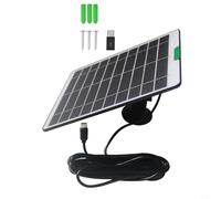 EffiFish Panneau de charge solaire, 5 W monocristallin pour caméras de sécurité Anker/Eufy/Ring/Blink, câble pour systèmes de surveillance d'extérieur à domicile (noir)