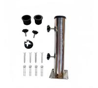 EffiFish Pied de parasol de jardin en acier inoxydable avec bouton réglable, kit de poteau de 30 cm pour la stabilité du parasol