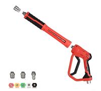 EffiFish Pistolet nettoyeur haute pression avec 5 buses, baguette en acier inoxydable de 60 cm, lance de valve en laiton 4000 PSI pour nettoyage de toit de voiture et allée