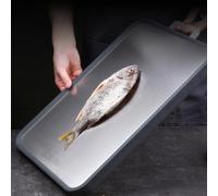 EffiFish Planche à découper en acier inoxydable avec bords antidérapants en | Côté en acier inoxydable 304, côté PP de qualité alimentaire, design à double usage, sépare la viande crue des légumes
