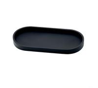 EffiFish Plateau de salle de bain étanche en silicone, porte-savon, porte-éponge, organisateur d'évier, plaque de rangement (noir)