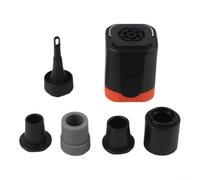 EffiFish Pompe à air portable pour mini pompe à air 2600 mAh USB-C rechargeable, dégonflage rapide avec lumière LED pour camping, piscine, flotteurs en plein air, noir, orange (noir et orange)