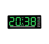 EffiFish Réveil numérique avec affichage LED, minuteur de bureau silencieux sans tic-tac avec température et date, pour chambre à coucher, table de chevet, orange (vert)