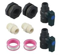EffiFish Robinet de réservoir d'eau de pluie en PVC avec adaptateur de tuyau pour jardin, piscine, aquarium (B)