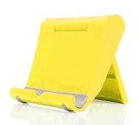 EffiFish Support de téléphone pliable réglable pour téléphone portable, support de bureau de 3,5 à 11 pouces pour smartphones et tablettes avec coussinet en silicone antidérapant (jaune)