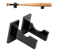 EffiFish Support mural en acrylique pour batte de baseball, étui de protection transparent avec doublure douce, matériel d'installation inclus pour la décoration (noir)