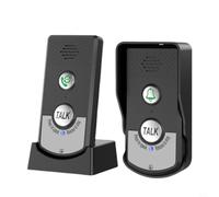 EffiFish Système d'interphone intelligent sans fil, avec portée de 1000 m, communication bidirectionnelle, alimentation par batterie, étanche IP65, pour maison, villa, noir et blanc (noir)