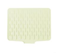 EffiFish Tapis d'égouttoir en silicone antidérapant et résistant à la chaleur pour cuisine avec dérivation de l'eau inclinée (beige)