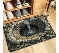 EffiFish Tapis réaliste avec trou 3D - Illusion visuelle - Tapis de sol absorbant l'eau pour un nettoyage facile - Tapis pour porche - 80 x 120 cm
