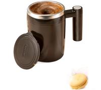 EffiFish Tasse à café en acier inoxydable, 400 ml avec doublure intérieure 304 pour mélanger automatiquement les boissons protéinées et les boissons en poudre (noir obsidienne)