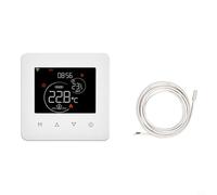 EffiFish Thermostat WiFi programmable, pour Tuya et pour contrôle par application Moes, pour assistant vocal Alexa, 86 x 86 mm blanc pour chauffage au sol de chaudière à gaz (chauffage électrique)