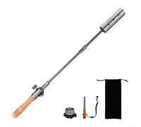 EffiFish Torche à charbon de bois en acier inoxydable, avec longueur réglable pour la cuisine en plein air, barbecue, feu de camp et éclairage de cheminée, design pliable 57,5 cm (diamant)