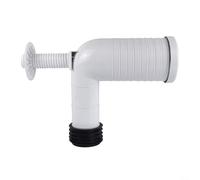 EffiFish Tuyau d'évacuation de toilettes en polypropylène coudé à 90° avec joint anti-parfum, adaptateur de siphon P réglable de 130 à 320 mm pour eaux usées de salle de bain Blanc