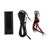 EffiFish Voltmètre de batterie de voiture avec deux capteurs de température, moniteur de tension DC 5-28 V, horloge de luminosité automatique pour tableau de bord du véhicule, rouge (vert)