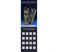 EffiFish ZL126A Multimètre numérique 9999 comptes True RMS, NCV Live Wire Detect, Temp Freq Cap, Rechargeable pour Auto Home Industrial Test (ZL126A)