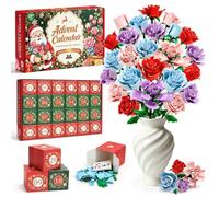 EFFILUMLUX Calendrier de l’Avent 2026 Bouquet de Roses à Construire | 24 Jours Bouquet de Fleurs en Briques pour Déco Maison, Calendrier de Noël Cadeau Créatif pour Enfants dès 12+ans & Adultes
