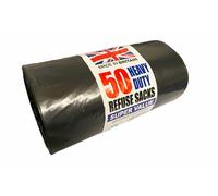 Efforias Lot de 50 sacs poubelle en plastique noir - 100 l - Pour cuisine, bureau, bricolage, jardin