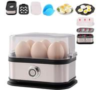 Effortless Breakfasts with Our Electric Egg Cooker! Rapid Stainless Steel Egg Cooker 6 Eggs Capacity for Hard Boiled, Smart Auto Shut, Cooking Steamer Automatic Poached Timer Kitchen(1PC)