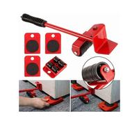 Effortless Heavy Furniture Moving Kit, Moves Furniture on Wheels, Furniture Lever and Trolley Kit, 1 Lifting Rod and 4 Moving Casters, Up to 400KG