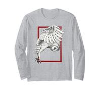 Effraie des Clochers Cadre Rouge Tatouage Esthétique Dotwork Manche Longue