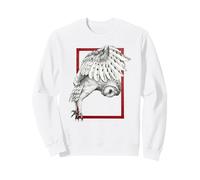 Effraie des Clochers Cadre Rouge Tatouage Esthétique Dotwork Sweatshirt