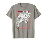 Effraie des Clochers Cadre Rouge Tatouage Esthétique Dotwork T-Shirt