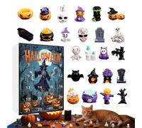 Effrayant Halloween Collectibles Advent, compte à rebours de 24 jours à la saison d'horreur, 10,24x7.09x0,98 pouces, figurines et statues de résine effrayantes pour la cheminée de la fenêtre de la man