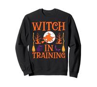 Effrayant sur son balai Halloween fête effrayante sorcière en formation Sweatshirt