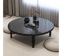 EFGETD Table Basse de Salon Table Basse Multifonctionnelle Table Basse Pliante Moderne pour Petits Espaces(Black Round,80cm)