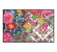 Efia Salonloewe sld1764-075x120 Paillasson lavable, motif: Yucatan Beach / Fleurs, 75 x 120 cm, tapis d´entrée intérieur et extérieur