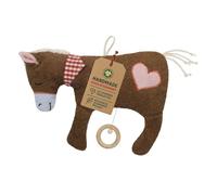 Efie - Bio doudou musical - cheval | en coton 100% bio | GOTS certifiée | rembourrage de laine de mouton |fabriqué en Allemagne |Jouet durable pour bébé | Mélodie „Guter Mond, Du gehst so stille”
