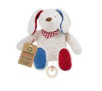 Efie - Bio doudou musical - chien | en coton 100% bio | GOTS certifiée | rembourrage de laine de mouton |fabriqué en Allemagne |Jouet durable pour bébé | Mélodie „Sandmann, lieber Sandmann"