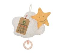 Efie - Bio Doudou Musical - d'étoile sur Nuage | en Coton 100% Bio | GOTS certifiée | Rembourrage de Laine de Mouton |fabriqué en Allemagne |Jouet Durable pour bébé | Mélodie „Berceuse de Schubert