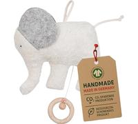 Efie - Bio Doudou Musical - Elefant | en Coton 100% Bio | GOTS certifiée | 100% fabriqué en Allemagne, Mélodie Berceuse de Mozart