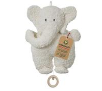 Efie - Bio Doudou Musical - éléphant | en Coton 100% Bio | GOTS certifiée | Rembourrage de Laine de Mouton |fabriqué en Allemagne |Jouet Durable pour bébé | Mélodie „Berceuse de Brahms