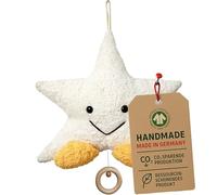Efie - Bio doudou musical - étoile| en coton 100% bio | GOTS certifiée | rembourrage de laine de mouton |fabriqué en Allemagne |Jouet durable pour bébé | Mélodie “Schlaf Kindchen, schlaf”