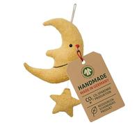 Efie - Bio doudou musical - Lune avec étoile | en coton 100% bio | GOTS certifiée | 100% fabriqué en Allemagne, Mélodie „Sandmann, lieber Sandmann"