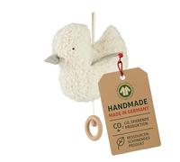 Efie Boîte à musique bio canard gris - 100 % coton (kbA), rembourrage en laine vierge - fabriquée à la main en Allemagne - certifié GOTS - Jouet durable pour bébé - Mélodie Schuberts Berceuse