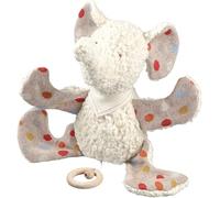 Efie Boîte à musique bio éléphant - 100 % coton (kbA), rembourrage en laine vierge (kbT) - fabriquée à la main en Allemagne - Certifié GOTS - Jouet durable pour bébé