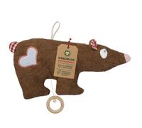 Efie Boîte à musique bio Ours marron - 100 % coton (kbA), garnissage en laine vierge (kbT), certifiée GOTS - fabriquée à la main en Allemagne - Jouet pour bébé (LaLeLu)