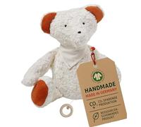 Efie Boîte à musique Teddy - 100 % coton - Rembourrage en laine vierge - Avec détails en feutre - Certifié GOTS - Fabriqué à la main en Allemagne - Berceuse de Mozart, endormie mon prince