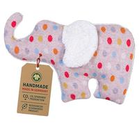 Efie Coussin chauffant en épeautre Motif éléphant à pois Fabriqué en Allemagne
