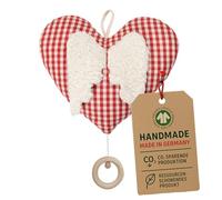 Efie, horloge Coeur avec des ailes de jeu, Mélodie la Berceuse de Mozart