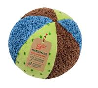 Efie organic Hochet Balle Petit - Jouet bébé en coton bio - Bleu/marron/vert - Balle souple avec hochet - Sans substances nocives et durable - 100% fabriqué en Allemagne