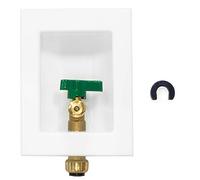 EFIELD Boîte de sortie pré-assemblée pour machine à glace, raccord 1/2" avec robinet à boisseau sphérique 1/4 de tour installé, blanc