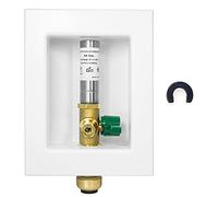 EFIELD Boîte de sortie pré-assemblée pour machine à glaçons - Raccord emboîtable de 1,27 cm avec valve à bille 1/4 de tour installée - Blanc (marteau arreteur en acier inoxydable)