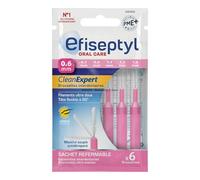 Efiseptyl - Brossettes Interdentaires Clean Expert 0,6mm - Sachet Refermable - Avec Traitement Antibactérien - Sachet de 6 Brossettes