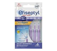 Efiseptyl - Brossettes Interdentaires Clean Expert 0,7mm - Sachet Refermable - Avec Traitement Antibactérien - Sachet de 6 Brossettes