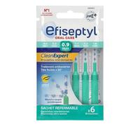 Efiseptyl - Brossettes Interdentaires Clean Expert 0,9mm - Sachet Refermable - Avec Traitement Antibactérien - Sachet de 6 Brossettes